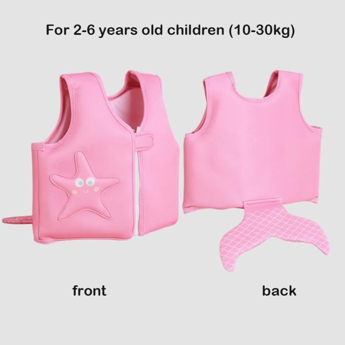 Maillot De Bain Flottant Bébé Avec Bouée Intégrée - Sécurité Piscine Pour Enfants 1 à 6 Ans - Rose Et Autres Coloris