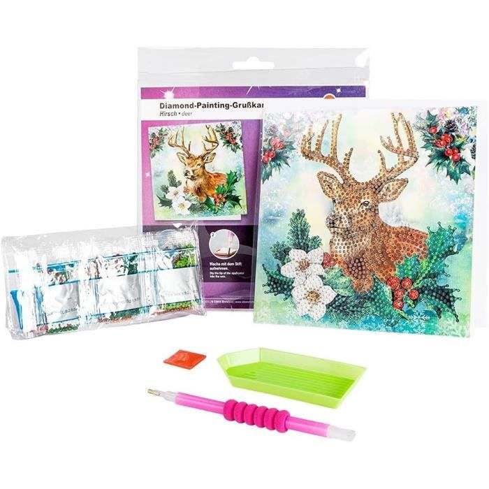 Lot De 6 Cartes De Vœux Diamond Painting Chaton - Cartes Anniversaire Broderie Diamant