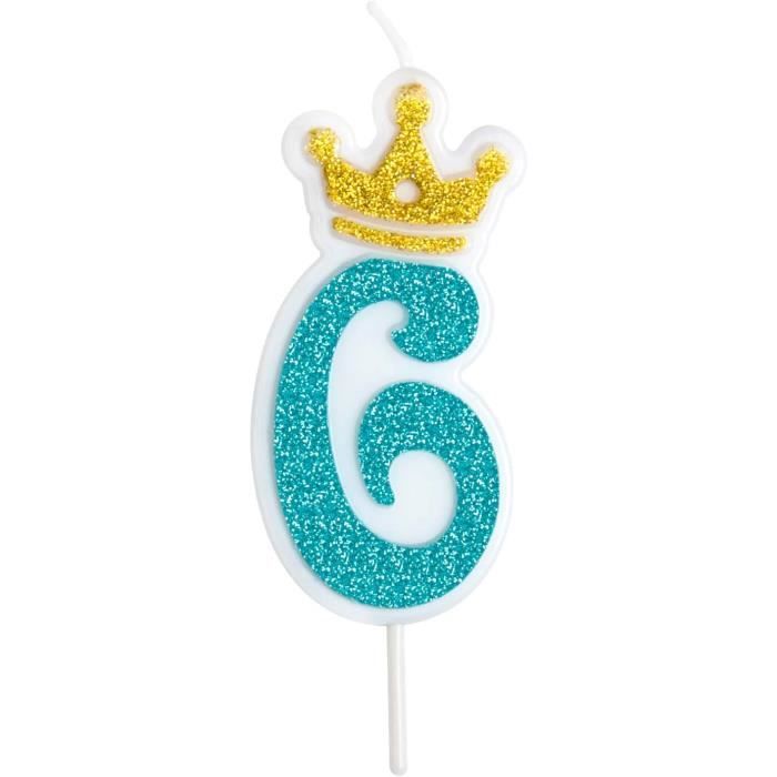 Bougies Gâteau Happy 11th - Déco Bleue Argentée Avec étoiles Pour Anniversaire