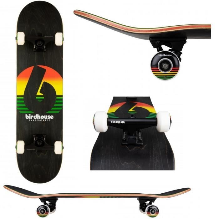 Sunset Rasta Skateboard - Birdhouse - Stage 3 Sunset Rasta - Bleu - Glisse urbaine ...