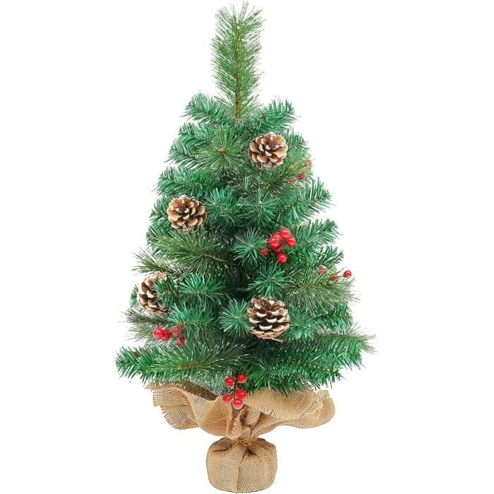 Petit Sapin de Noël avec Lumières, 40cm Sapin de Noël Pré-Éclairé à