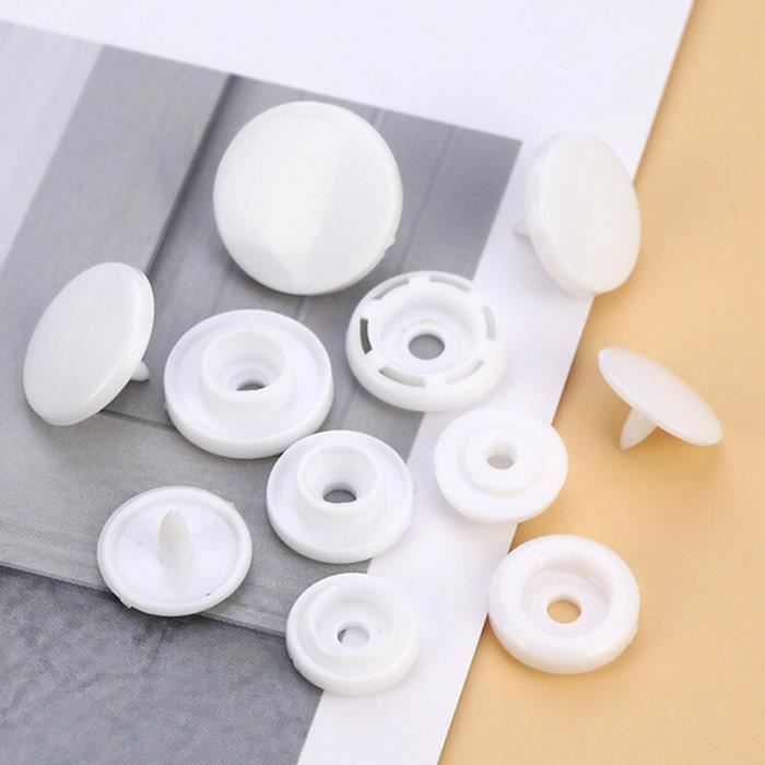 90 Paires Boutons Pression Plastique Transparent & Noir - 7mm 13mm 15mm Pour Couture Vêtements, Chemises & Sacs