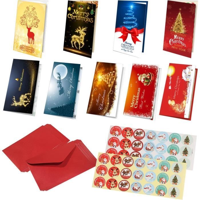 18Pcs Cartes De Noël,Carte Joyeux Noel,Carte Voeux Noël Avec 18
