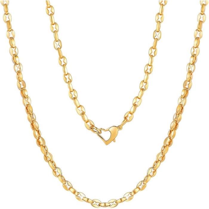 Chaîne Grain De Café En Acier Inoxydable - Homme/Femme, épaisseur 10.5 Mm, Longueur 45-75 Cm - 10