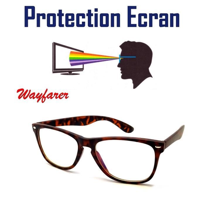 LUNETTES WAYFARER MARRON PROTECTION ECRAN ANTI - LUMIÈRE BLEUE LED REPOS UV400 TOP