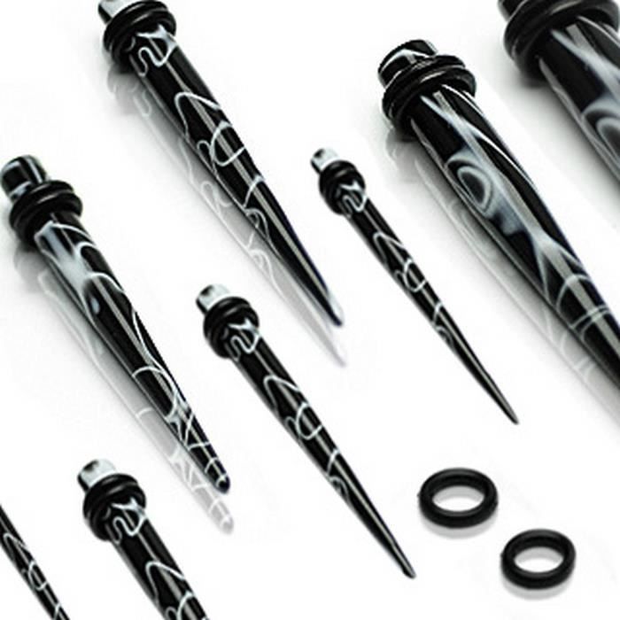 Achat Bijou Piercing écarteur Tapers Noir En Acier Plaqué IP