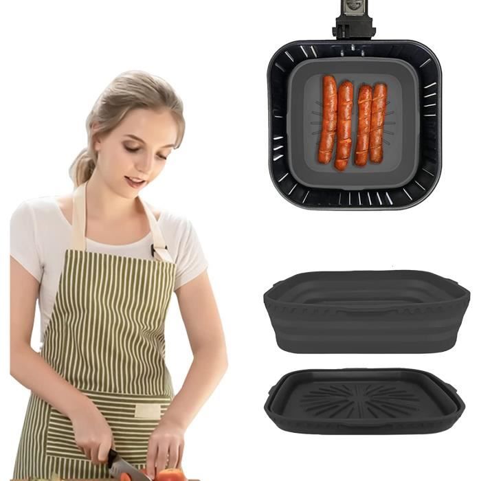 Papier de cuisson pour friteuse à air en silicone réutilisable Panier pour friteuse à air Tapis de cuisson pour friteuse à air Moule à pizza antiadhésif Four Accessoires de cuisine – acheter