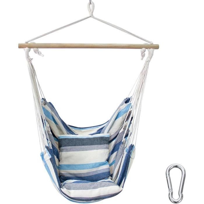 Hamac XL Bali WithGEAR Avec Coussin - 240 X 120 Cm, 240 Kg, Émeraude Ou Bleu Aqua