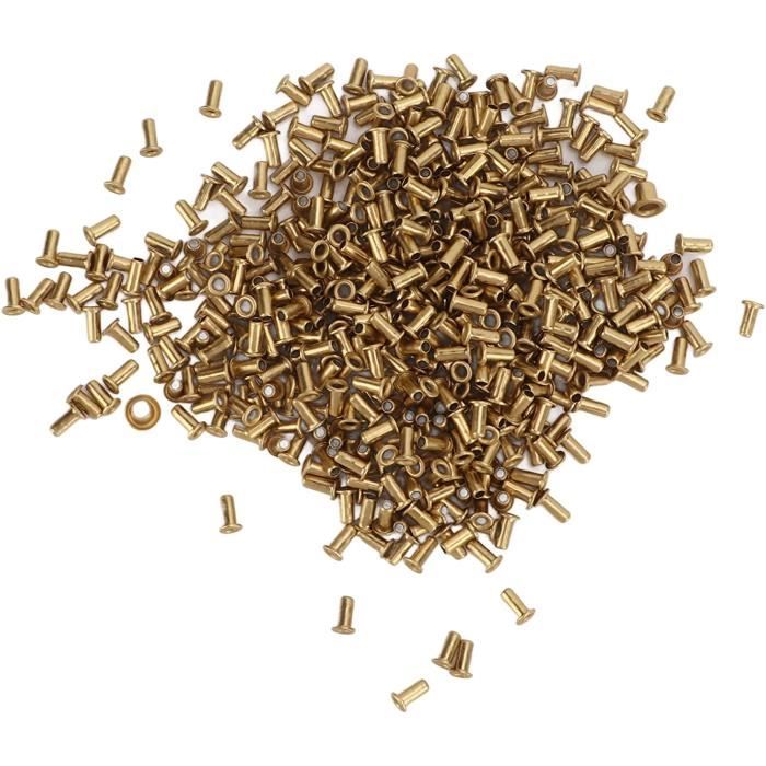 200 Rivets En Cuivre Massif 3/32x5/16 – Tête Plate, Fermeture Métal Solide, Marque Uxcell