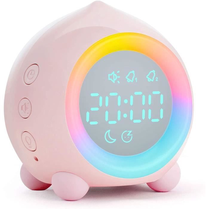 Réveil Enfant Dinosaure VORRINC – LED Numérique, Veilleuse Colorée, Entraînement Sommeil, 2 Alarmes