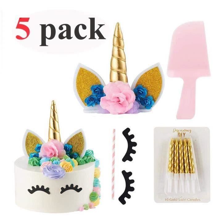 Kit Decoration Gateau Licorne Enfant 1st Birthday Cake Topper Mariage Baby Shower Anniversaire Avec Oreilles Ye Cdiscount Maison