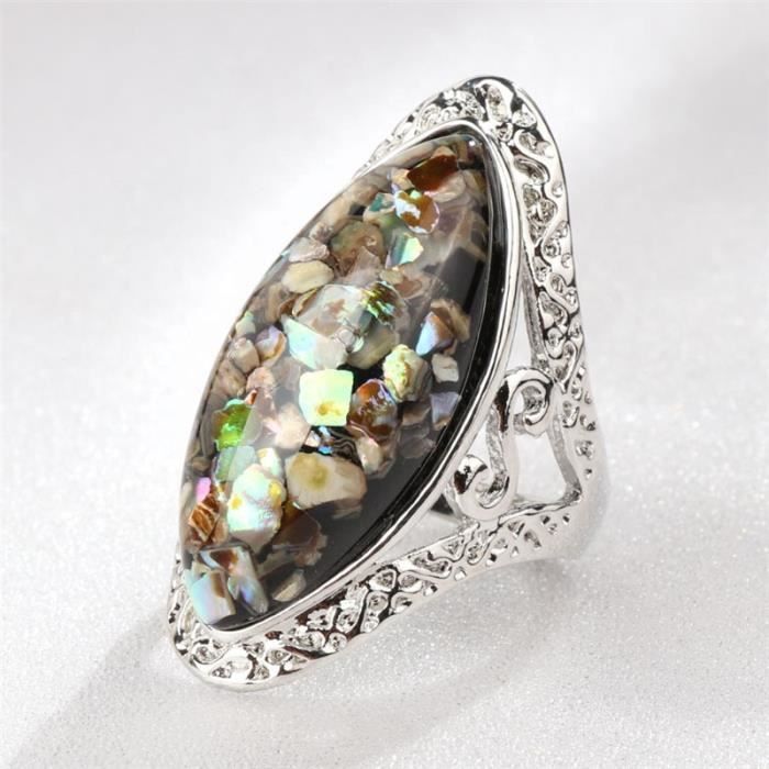 Bague turquoise, bague ovale, bague argent femme, bague vintage, bague bohème, bijoux turquoise, bague turquoise femme, bague argent femme - France
