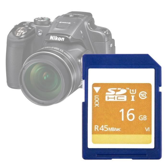 BigBuild Technology 16 Go Ultra Rapide SD SDHC Carte mémoire pour Nikon Coolpix P100 caméra BigBuild Technology 16 Go Ultra Rapide SD SDHC Carte mémoire pour Nikon Coolpix P100 caméra