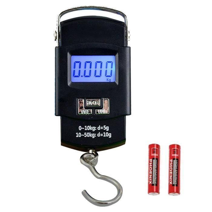 Balance à Bagages Numérique - 50kg / 110lb - Portable électronique - Noire