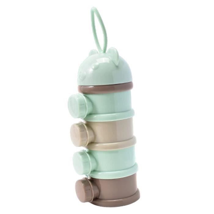 Boîte Doseuse Lait En Poudre Pour Bébé - Avec Cuillère Intégrée, étanche, Portable - Stockage Poudre Voyage Maison, Design Mignon Dinosaure (vert, 13x12x10.5 Cm)
