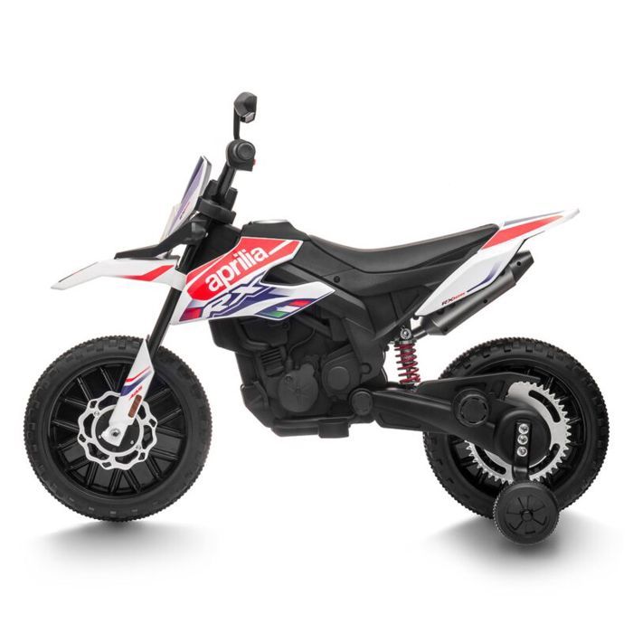 Playkin - APRILIA RX - Motorbike couleur blanche batterie 12V enfants 3-8 ans