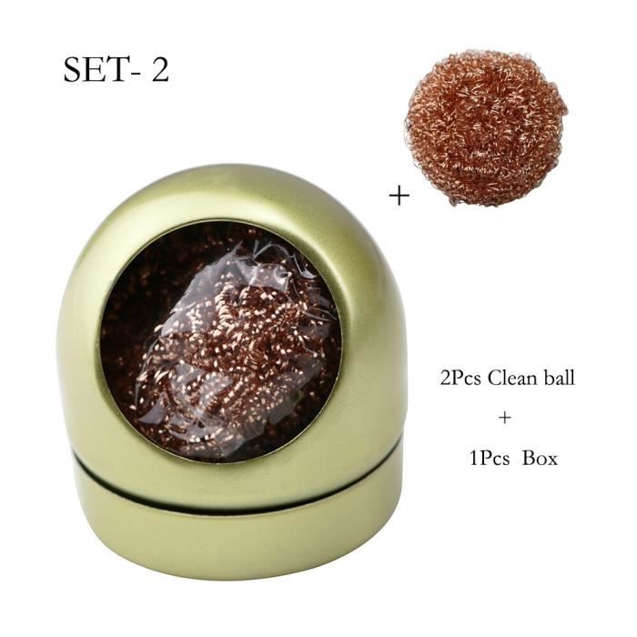 2 Pièces Chiffons De Nettoyage En Cuivre, Boule De Nettoyage En Fil