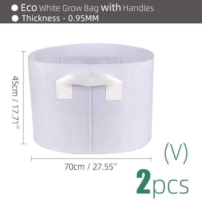 Sacs De Plantation OFFCP - Lot De 5 Sacs 20L Non Tissé | Pour Légumes, Fleurs | Poignées Solides