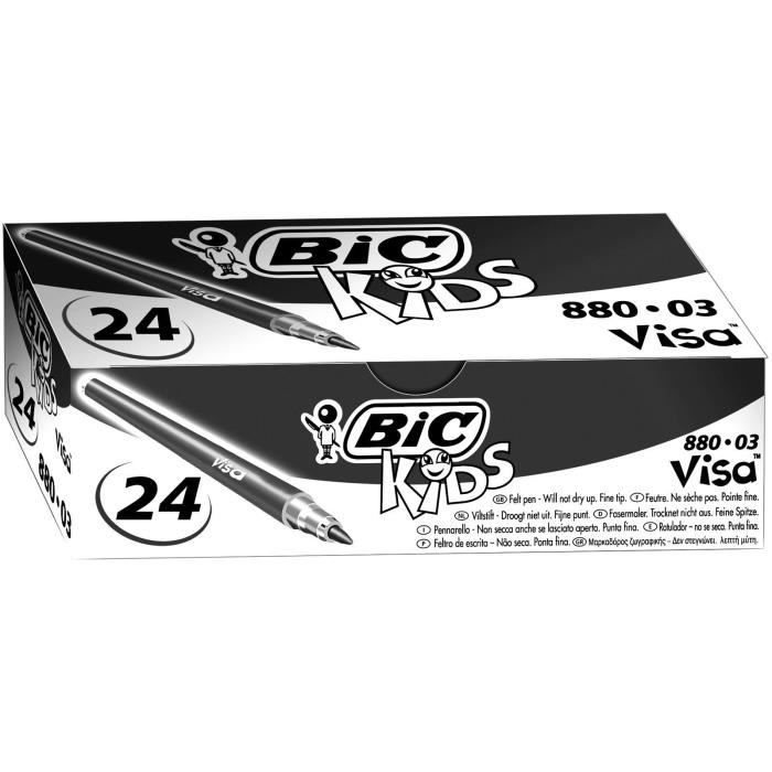 bic kids visa feutres de coloriage a pointe fine noir boite 24 cdiscount beaux arts et loisirs creatifs ours poule