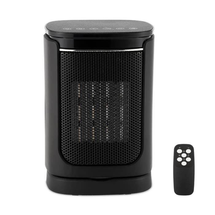 Chauffage D'appoint Céramique PTC 1500W - Télécommande, Minuterie 24h, Sécurité Enfant, Mode ECO, Oscillant