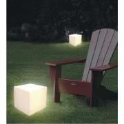 lampe cube étanche à leds 35cm - cec - jardin - blanc - polyéthylène - 3 intensités lumineuses
