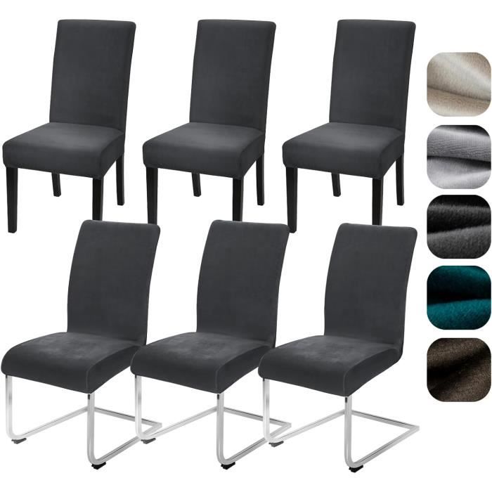 Housses De Chaise Velours Élastique - Lot De 4 Pour Cuisine, Restaurant, Mariage, Décoration