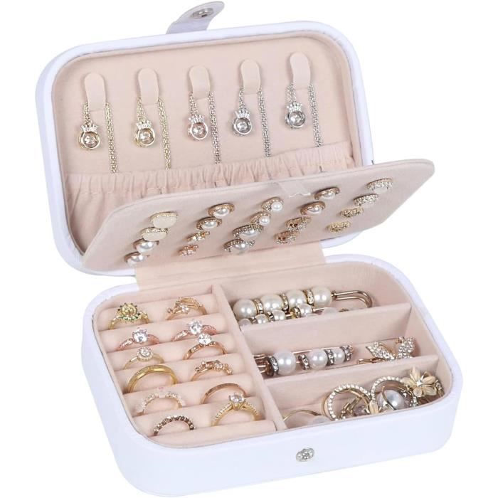 Mini Boîte à Bijoux En Cuir PU Noir - 6,5x4x5 Cm - Pour Bagues & Petits Accessoires - Neuf