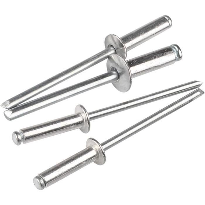 10 Rivets Aveugles Uxcell Aluminium 6,4x16mm - Bride Large Ouverte, Pour Fixation