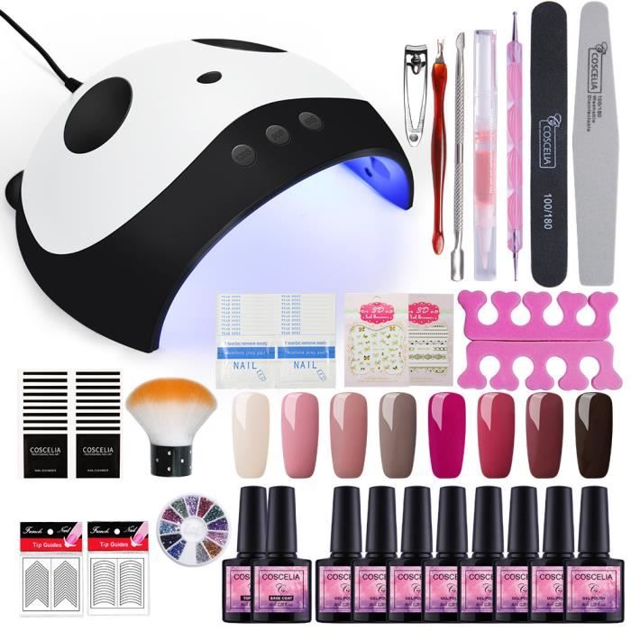 Kit Manucure Vernis Semi Permanent Nail Lampe Uvled 36w Gel Polish Soak Off Nail Art Outils Decoration