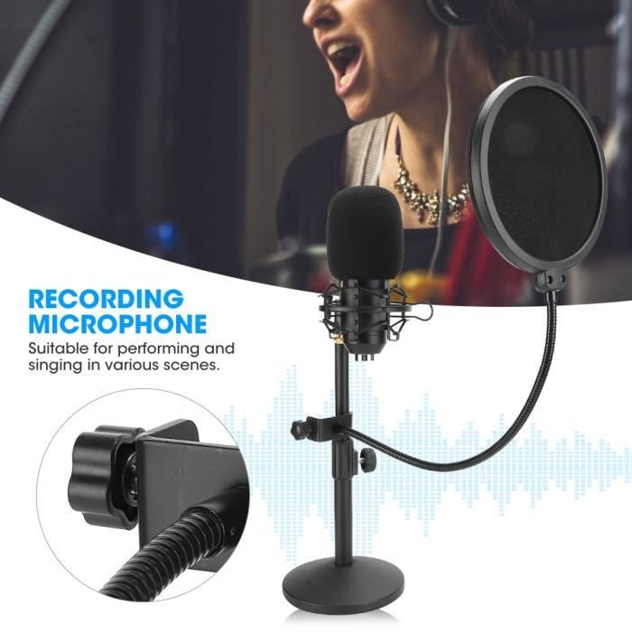 Microphone à Condensateur USB SPYMINNPOO - Réduction De Bruit, Touche Mute, Plug & Play - Pour Podcast, Jeu, Streaming - 12