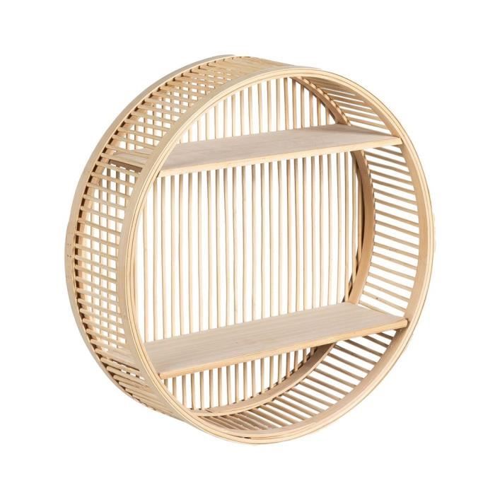 Etagère murale rotin naturel - DEKO & CO - 50X50X17 - Aspect bois - Ethnique - Ailleurs