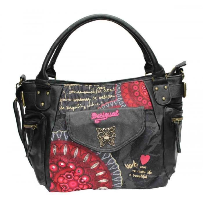 Sac Mcbee Bolas Rojas DESIGUAL Noir. Achat Vente . Sac Mcbee