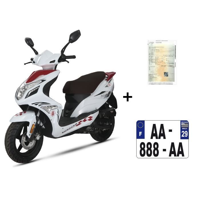 Scooter CKA R8 50cc 4T rouge/blanc+ IMMATRICULATION Euro4 Cdiscount Auto