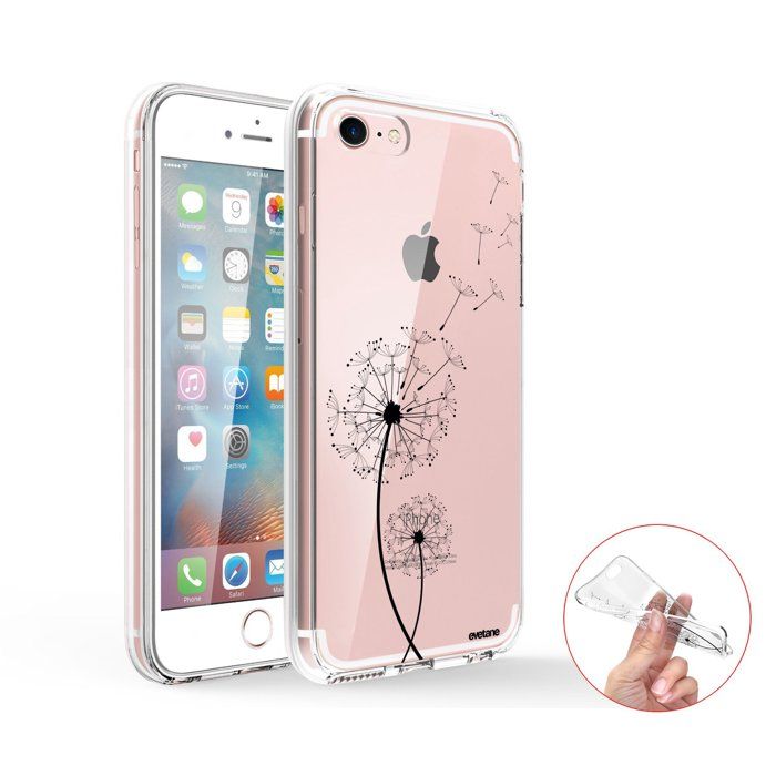 Coque 360 iPhone 7 iPhone 8 360 intégrale transparente Pissenlit Ecriture Tendance Design Evetane