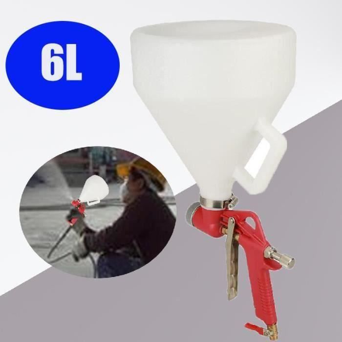 Pistolet à Crépir Pneumatique OXEO - Godet Métal 4,5L + 3 Buses - Enduit Intérieur/Extérieur - 4-6 Bars