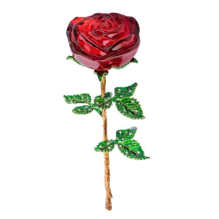 25cm Cristal Rose Décoration Décoratif de Collection En Boîte Faux Roses  Fleur Figurine Cadeau D'anniversaire de Mariage rouge - Cdiscount Maison