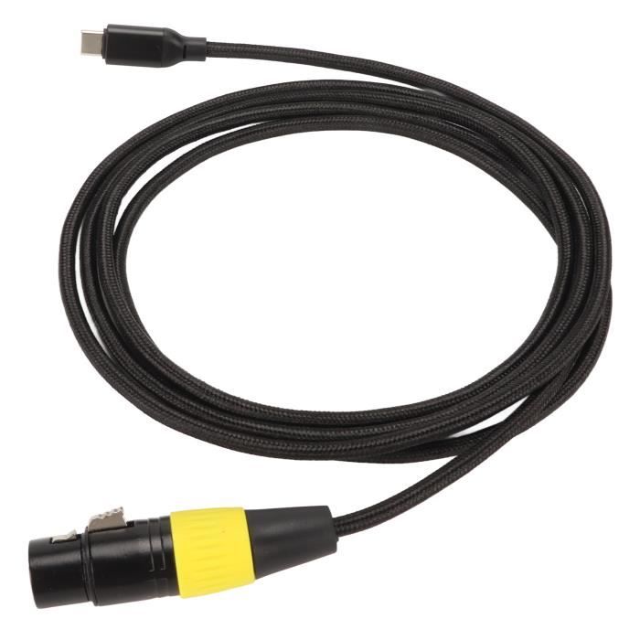 HURRISE câble USB C vers XLR femelle Câble XLR vers USB C Adaptateur de  connecteur de cordon flexible de type C mâle vers XLR - Cdiscount  Informatique