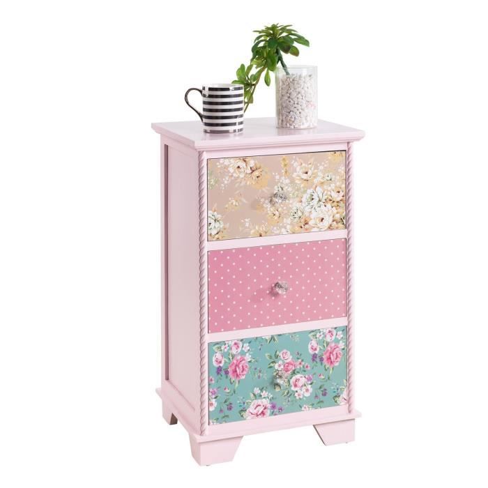 Table De Chevet Magnolia Petite Commode De Nuit Chiffonnier Avec 3