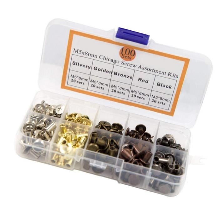 Rivet en cuir KIT DOUBLE CAP Rivets tubulaires Rivets décoratifs