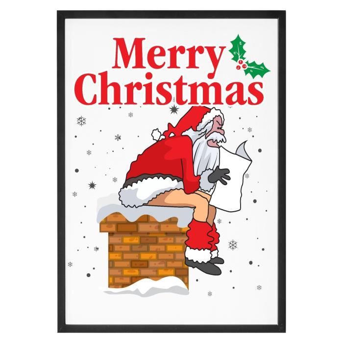 Affiche "Pere noel humour" Tableau décoration murale Confectionné