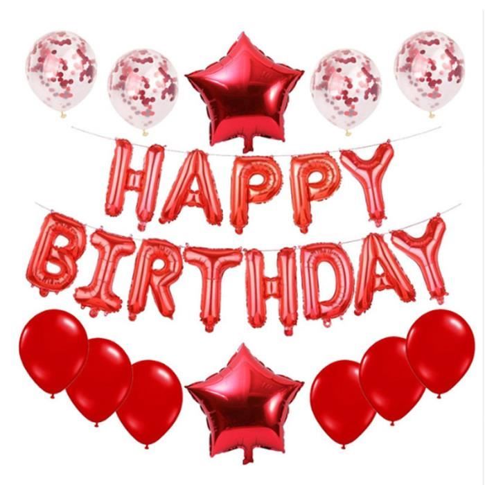 Ballon Etoile Coeur Ballon Joyeux Anniversaire Ensemble Lettres Anniversaire Decoration Fete Achat Vente Ballon Decoratif Cdiscount