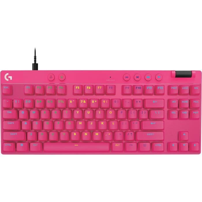 Clavier de Jeu – Logitech – G Pro X TKL GALVATRON – Magenta – Mécanique – Rétroéclairé RVB