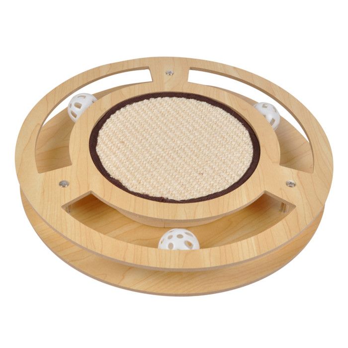 Jeu Interactif pour Chat Griffoir & Tunnel 33cm Naturel