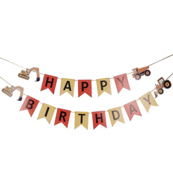 Joyeux Anniversaire Tracteur Voiture Banniere Guirlande Signe Pour Enfants Anniversaire Douche Cdiscount Maison