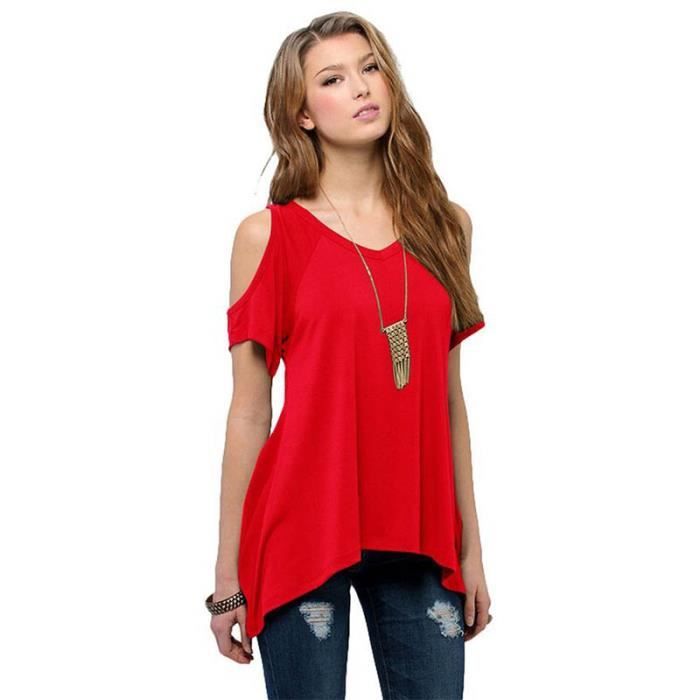 Tee shirt asymétrique femme clearance