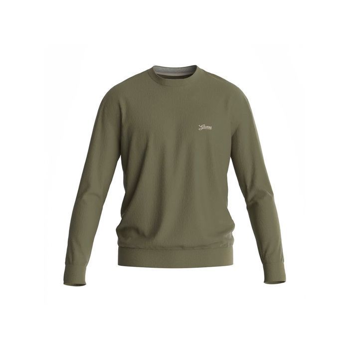 Pull Guess Homme Classic Kaki Synth tique Kaki