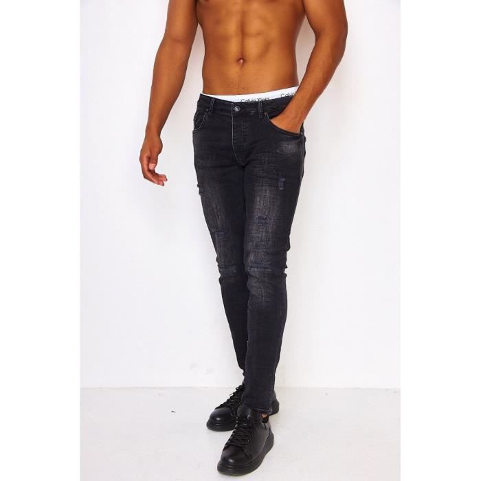 Jean noir chine dechire Project X TP21005 Noir Cdiscount Pret a Porter
