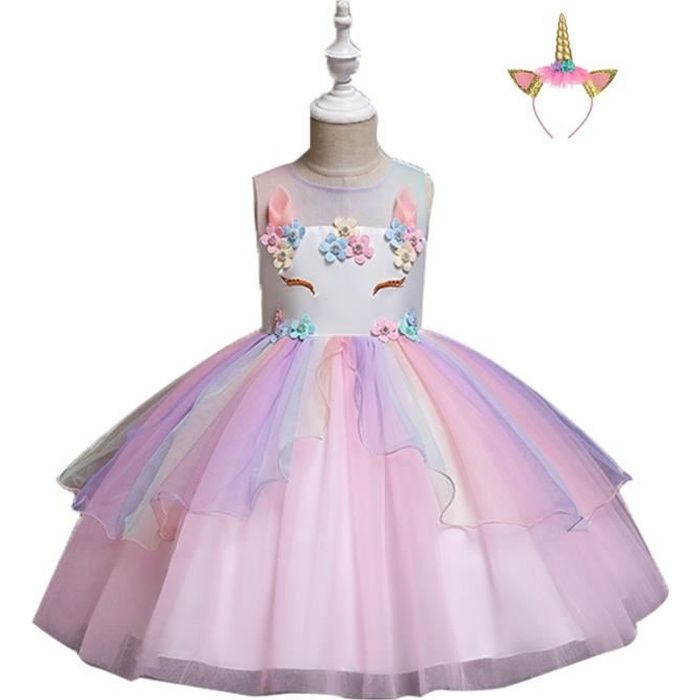 Kathévan Robe princesse licorne costume fantaisie déguisement fête