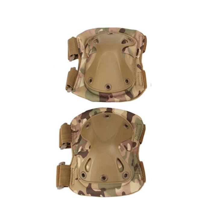 Set De Protection Tactique – 2 Genouillères + 2 Coudières, Coques Polymère Renforcé, Mousse Haute Densité, Camouflage – Pour Airsoft, Paintball, Moto, Escalade