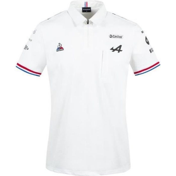 Polo a manches courtes Le Coq Sportif Alpine F1 2021 22 blanc S Blanc Cdiscount Pret a Porter